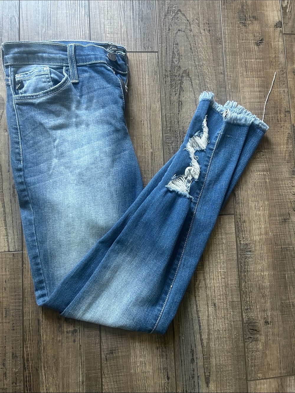 KanCan Distressed Light & Mid Blue Skinny Jeans - Picture 1 of 4